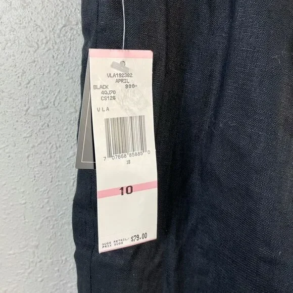 NWT Jones New York Black Linen Blend Cropped Slack - Picture 6 of 6